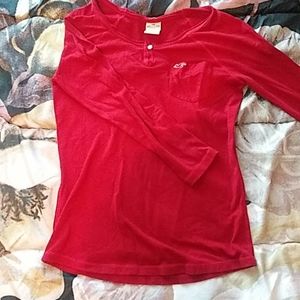 Red hollister quarter sleeve